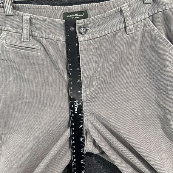 Eddie Bauer Pants Womens 10 Gray Corduroy Wide Leg Casual Stretch Trousers - Picture 5 of 10